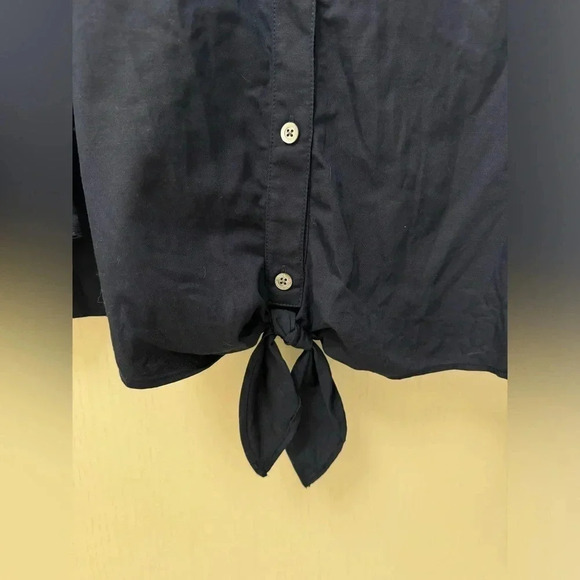 Tommy Bahama Tie Front Button Down Linen Blend Short Sleeve Shirt Size S - Picture 4 of 12